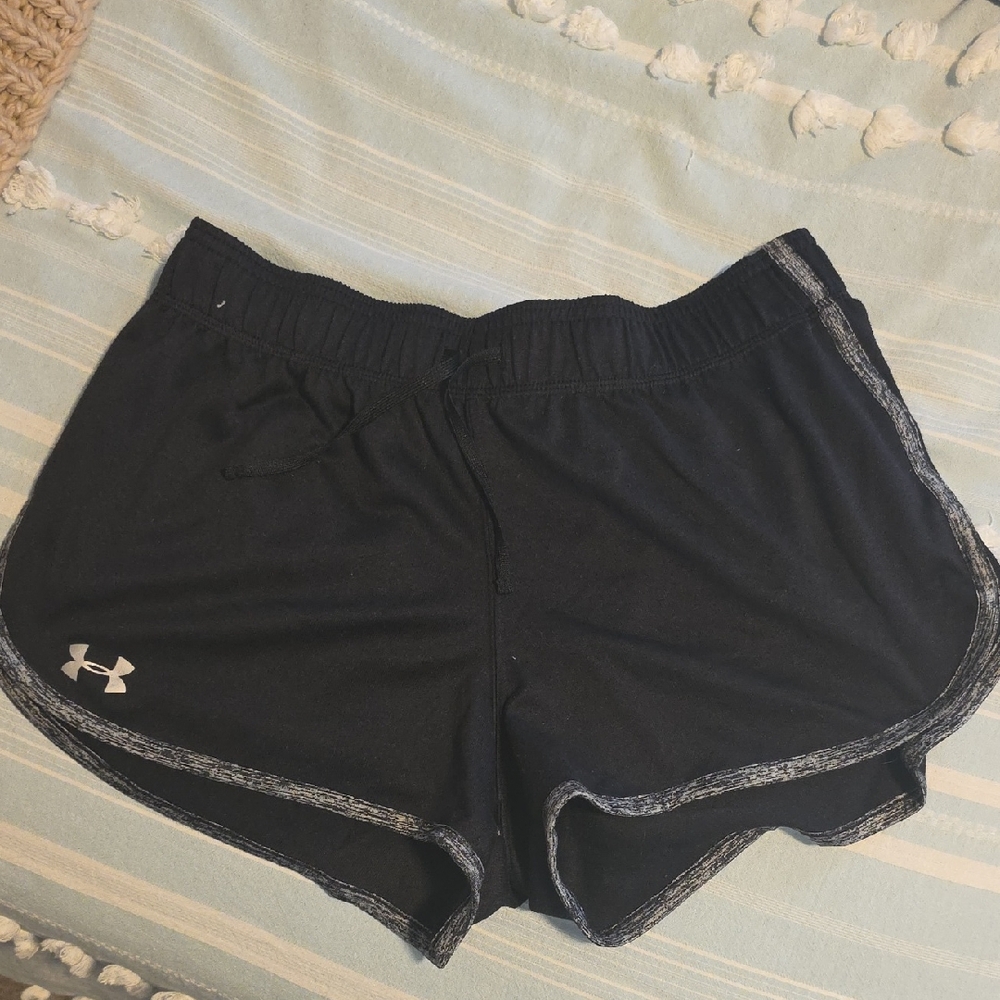 Under Armour Black Athletic Shorts with Heathered Trim